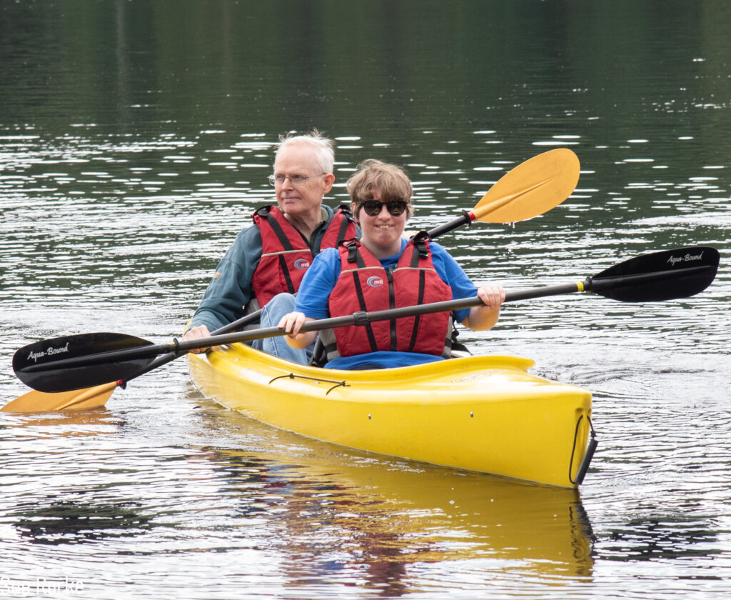 Two people in a kayak