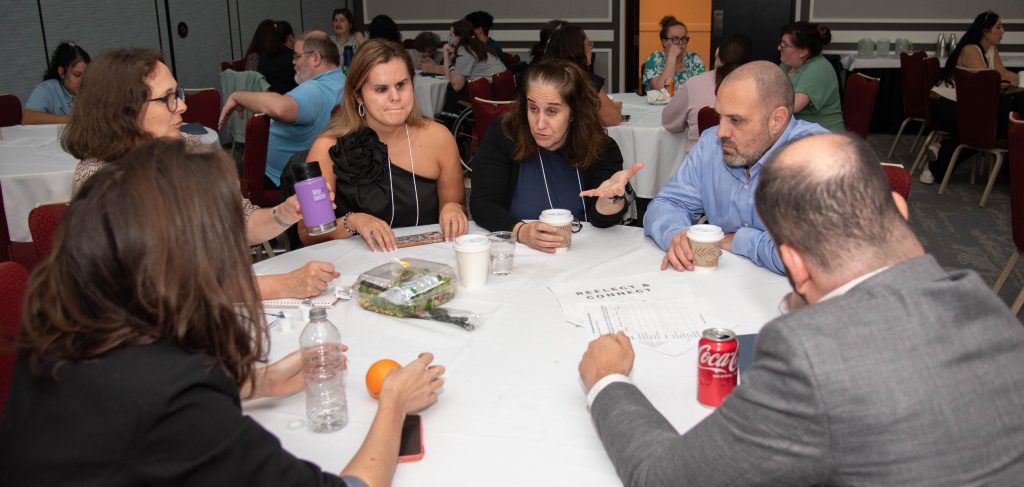 table of people talking