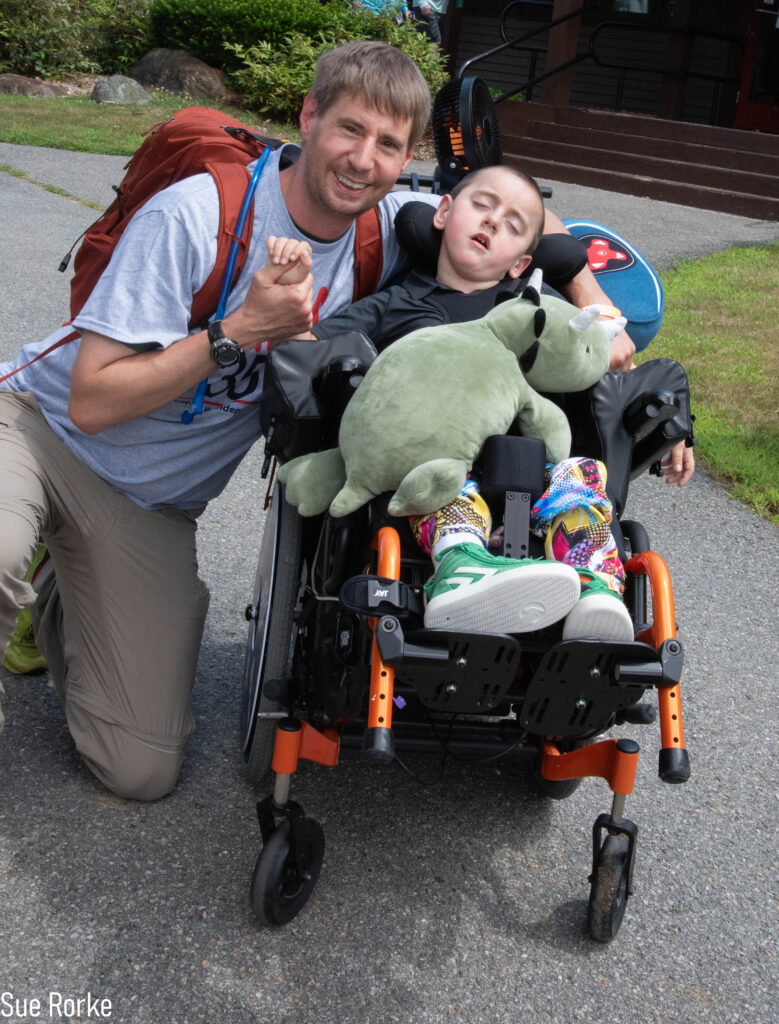 Man with son in wheelchair