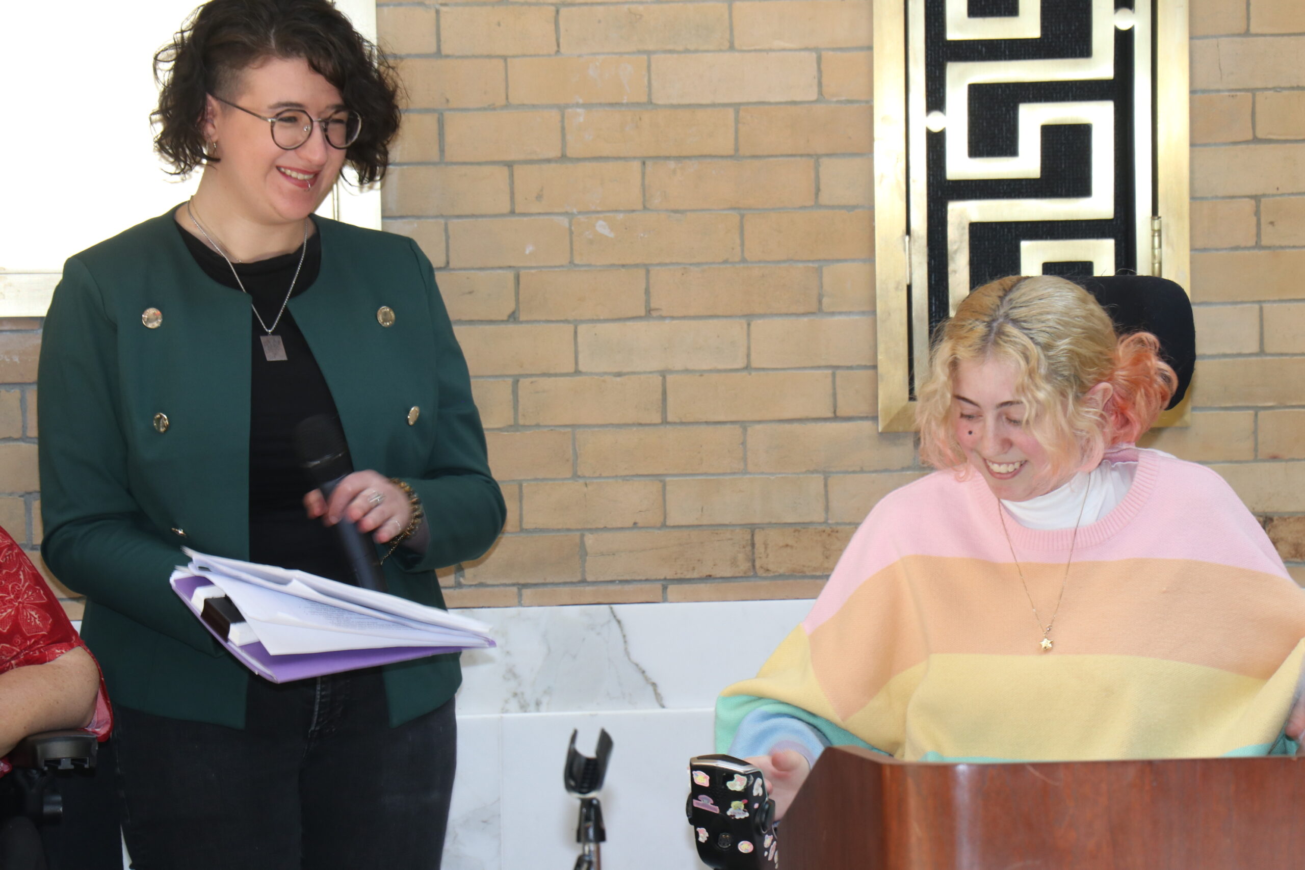 Rachael Cowan and Stella McLaughlin smiling 