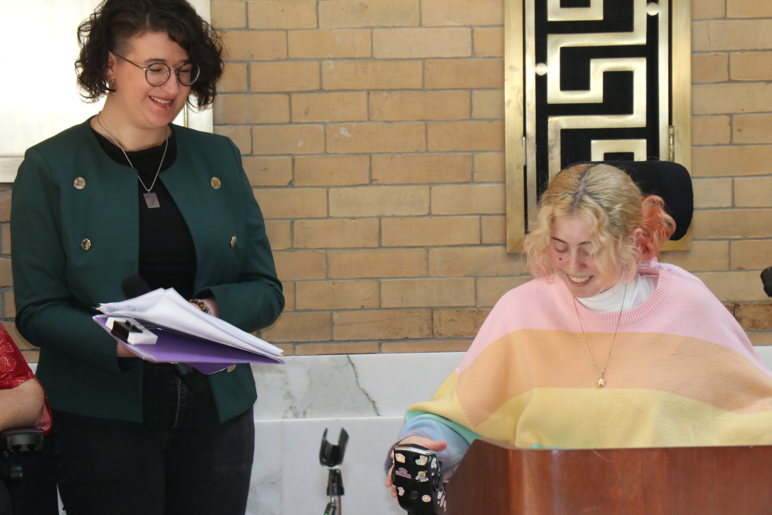 Rachael Cowan and Stella McLaughlin smiling 