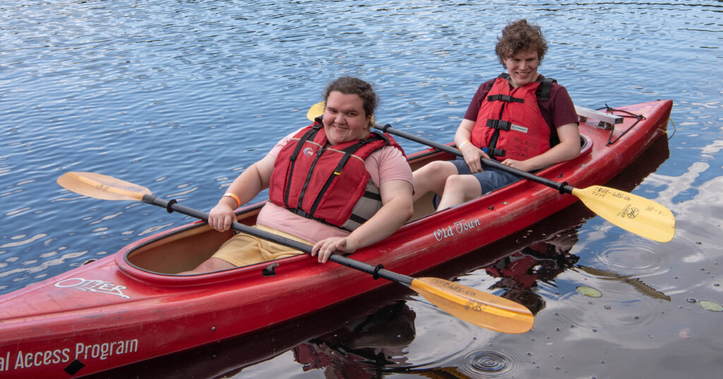 Two people in a kayak