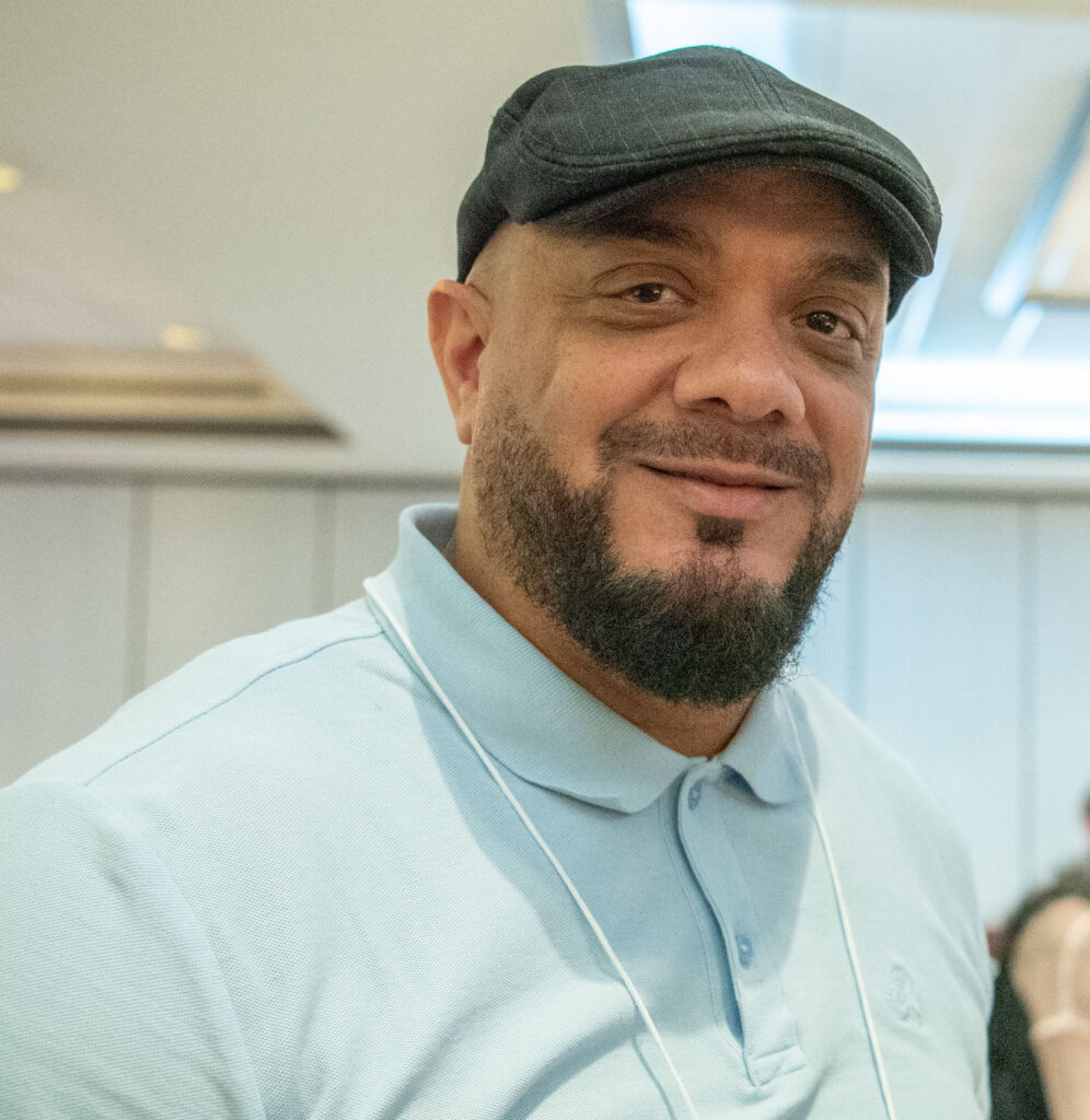 One person smiling